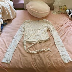 Brandy Melville Floral Wrap Top